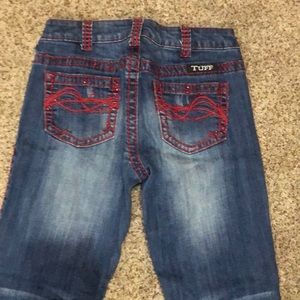 Cowgirl tuff red stitched jeans